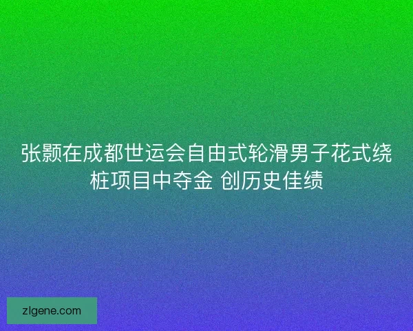 张颢在成都世运会自由式轮滑男子花式绕桩项目中夺金 创历史佳绩
