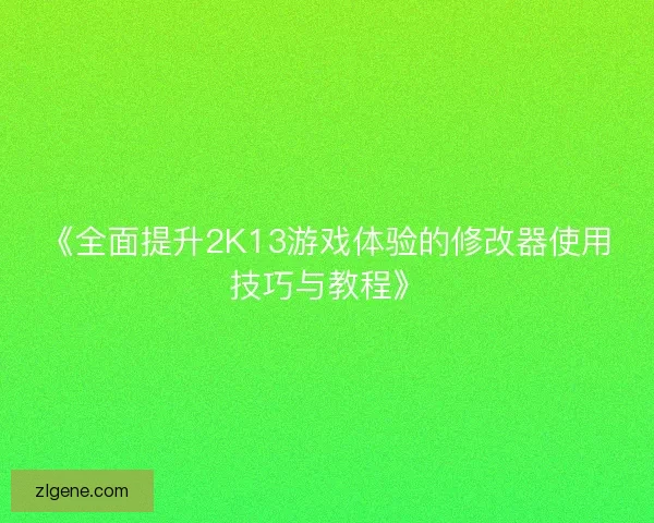 《全面提升2K13游戏体验的修改器使用技巧与教程》
